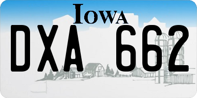 IA license plate DXA662