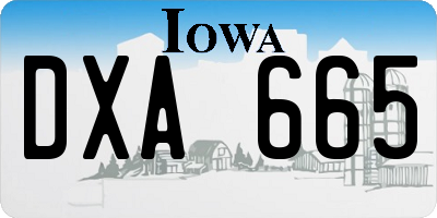 IA license plate DXA665