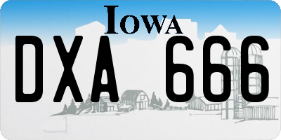 IA license plate DXA666