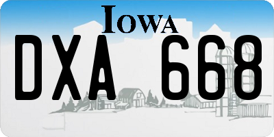 IA license plate DXA668