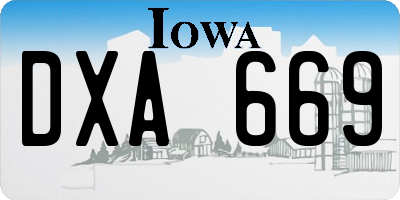 IA license plate DXA669