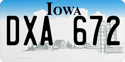 IA license plate DXA672