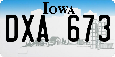 IA license plate DXA673