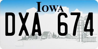 IA license plate DXA674