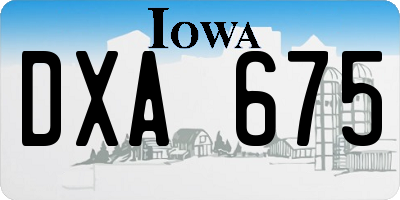 IA license plate DXA675