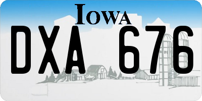 IA license plate DXA676
