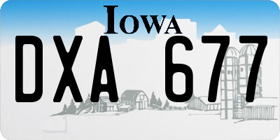 IA license plate DXA677