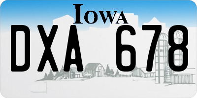 IA license plate DXA678