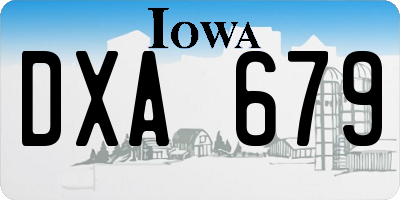 IA license plate DXA679