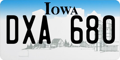 IA license plate DXA680