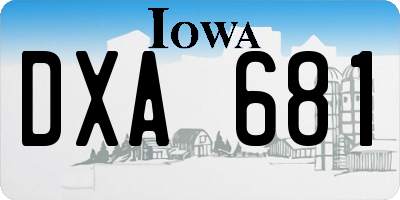 IA license plate DXA681