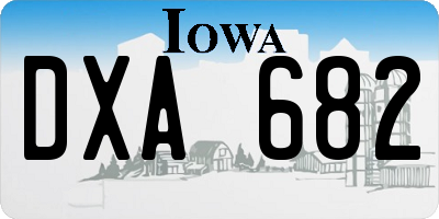 IA license plate DXA682