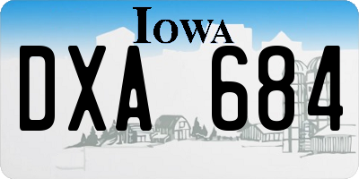 IA license plate DXA684