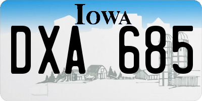 IA license plate DXA685