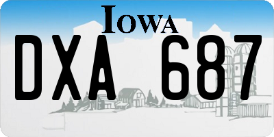 IA license plate DXA687