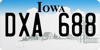 IA license plate DXA688