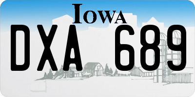 IA license plate DXA689