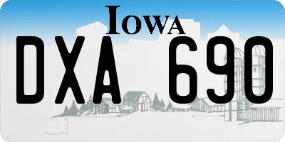 IA license plate DXA690