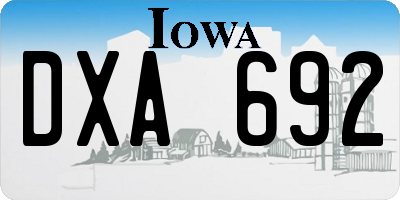 IA license plate DXA692