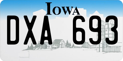 IA license plate DXA693
