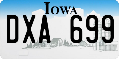 IA license plate DXA699