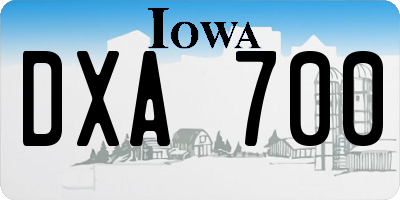 IA license plate DXA700