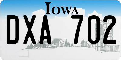 IA license plate DXA702