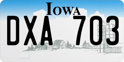 IA license plate DXA703