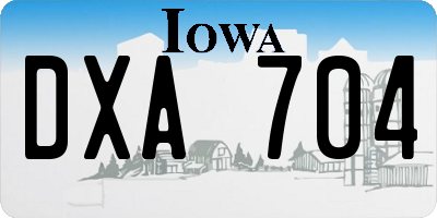 IA license plate DXA704