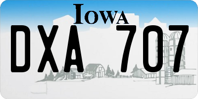 IA license plate DXA707