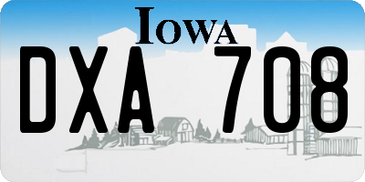 IA license plate DXA708