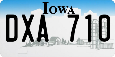 IA license plate DXA710