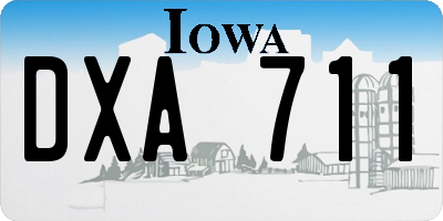 IA license plate DXA711