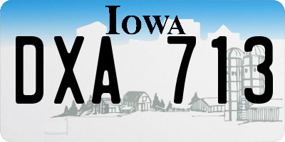 IA license plate DXA713