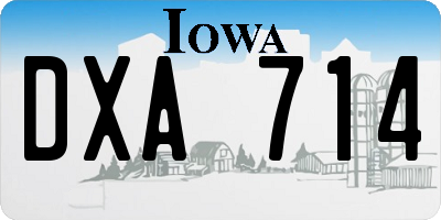 IA license plate DXA714