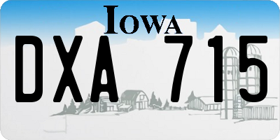 IA license plate DXA715