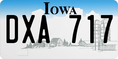 IA license plate DXA717