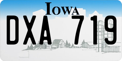 IA license plate DXA719