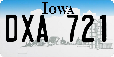 IA license plate DXA721