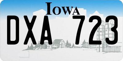 IA license plate DXA723