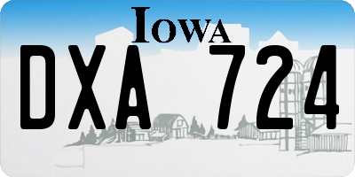 IA license plate DXA724