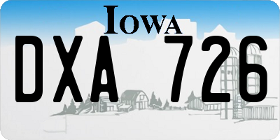 IA license plate DXA726