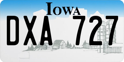 IA license plate DXA727