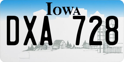 IA license plate DXA728