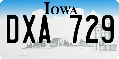 IA license plate DXA729