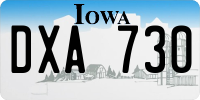 IA license plate DXA730