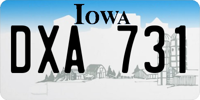 IA license plate DXA731