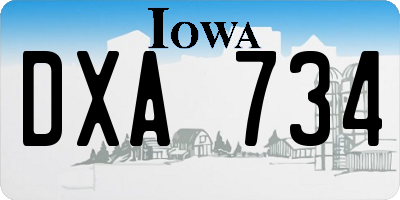 IA license plate DXA734