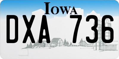 IA license plate DXA736