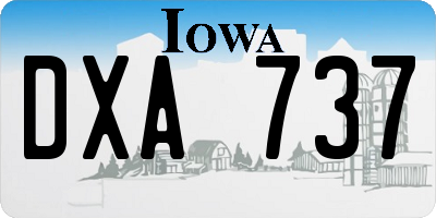 IA license plate DXA737